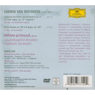 BEETHOVEN - Grimaud - Concerto pour piano n°5 en mi bémol majeur op.73 ' + DVD..